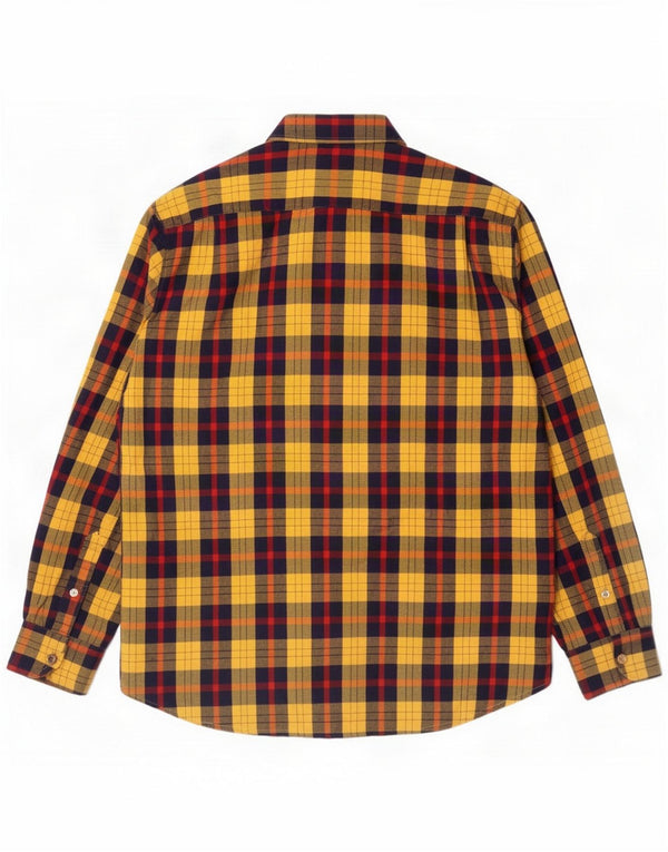 Vintage Herreskjorte Sie 40 Medium Gul Plaid Polyester