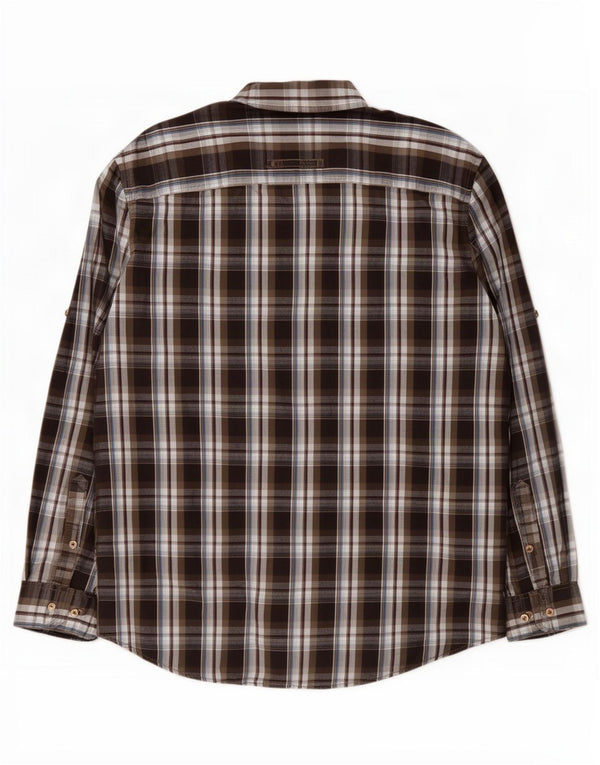 Camel Active Mens Shirt Large Brown Check Cotton