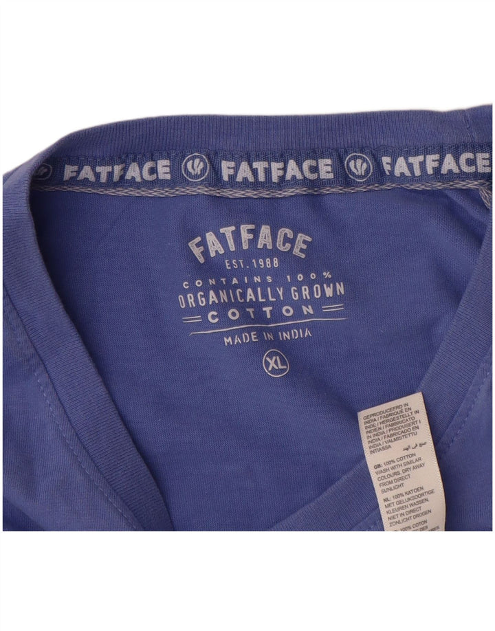 Fat Face Herre T-Shirt Top XL Blå Bomuld