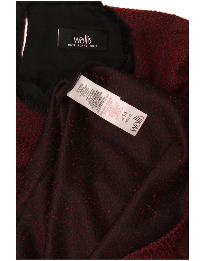 Wallis Womens Shift Dress UK 14 Large Burgundy Polyester