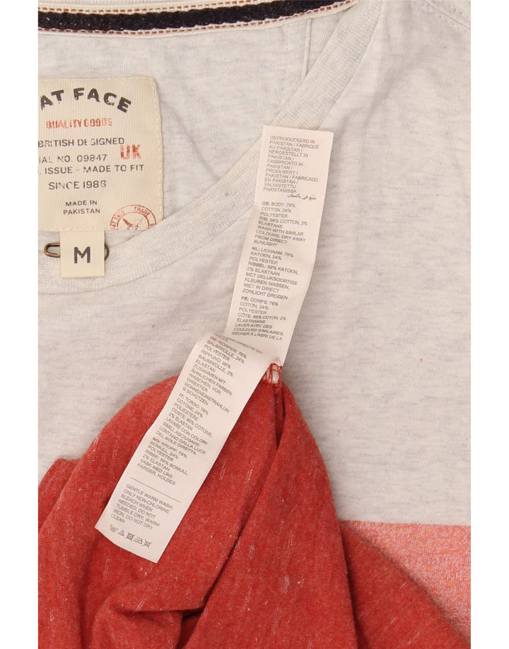 FAT FACE Herre T-shirt Top Medium Rød Colourblock Bomuld
