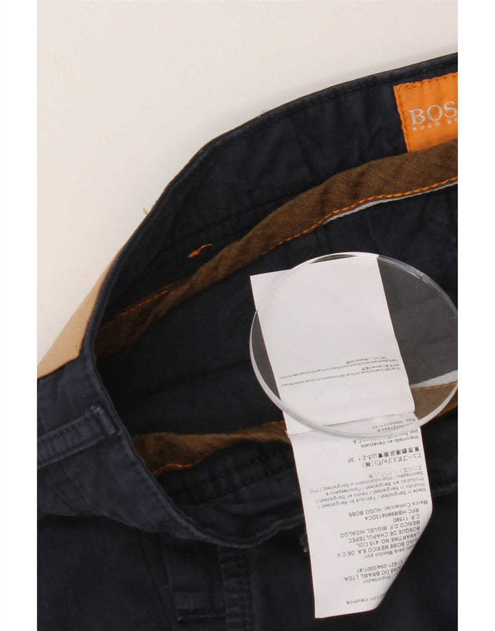 Hugo Boss Herre Chino Shorts W36 Large Navy Blue Bomuld