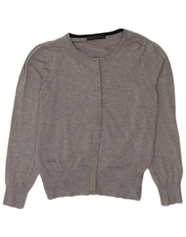 Marks & Spencer Dame Cardigan Sweater UK 12 Medium Grey Viscose