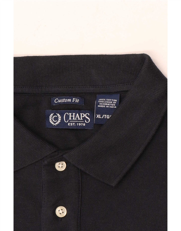 Chaps Herre Custom Fit Polo Shirt XL Marineblå Bomuld