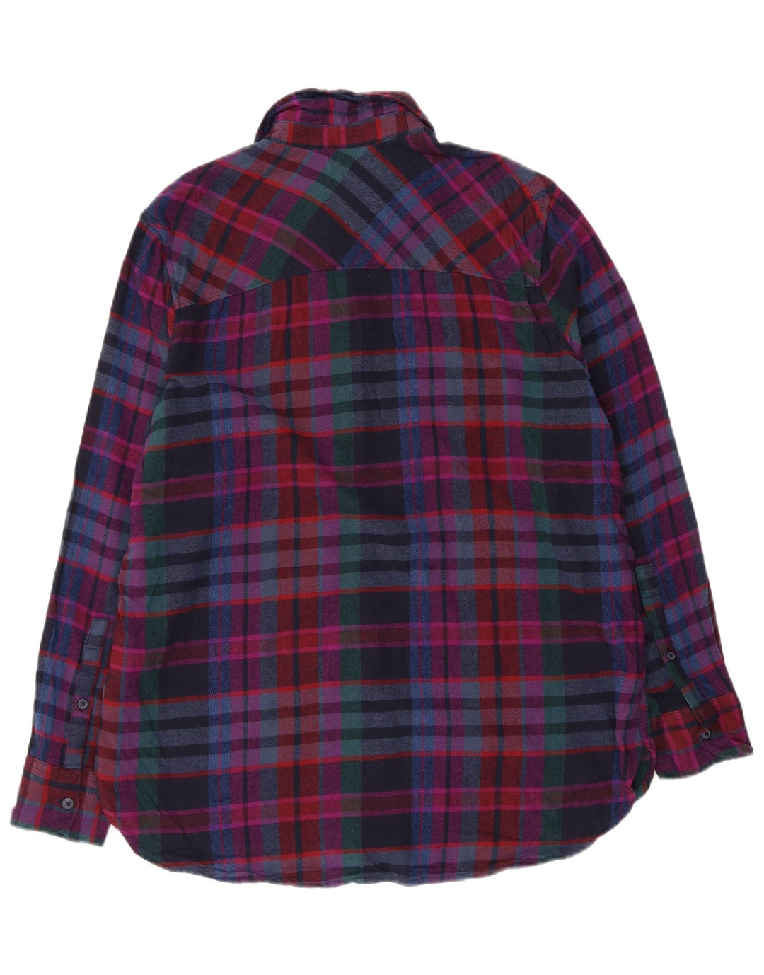 Eddie Bauer Dame Flanellskjorte UK 16 Stor Flerfarvet Ternet Bomuld