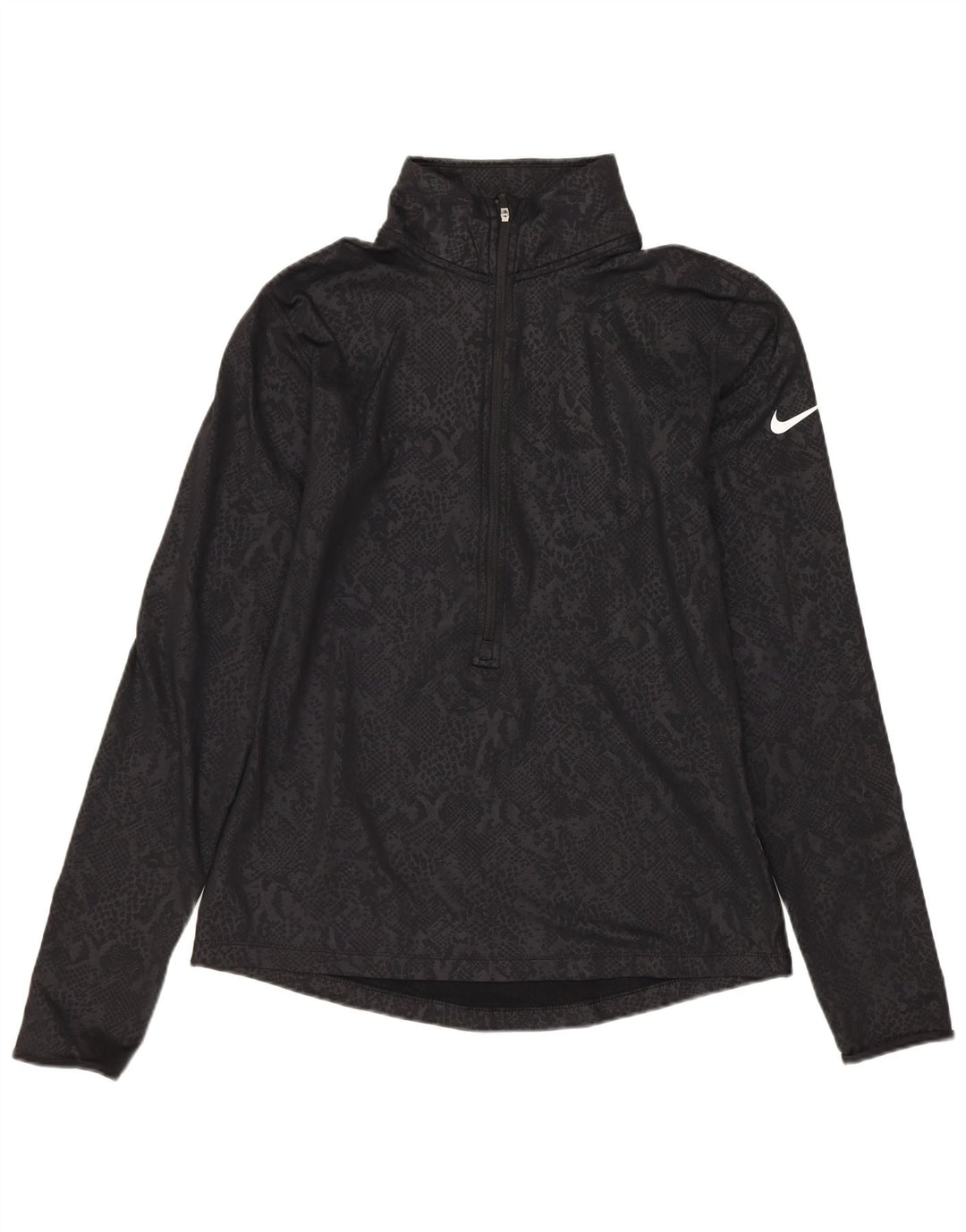 NIKE Dame Dri Fit Pullover Træningsdragt Top UK 12 Medium Black Animal Print
