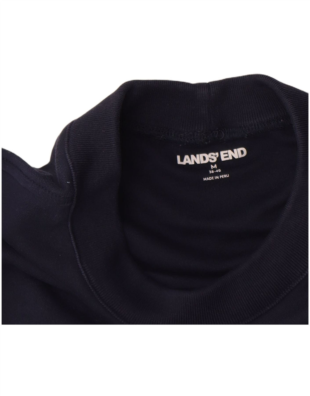 Lands End Herre Top Langærmet UK 38/40 Medium Navy Blue