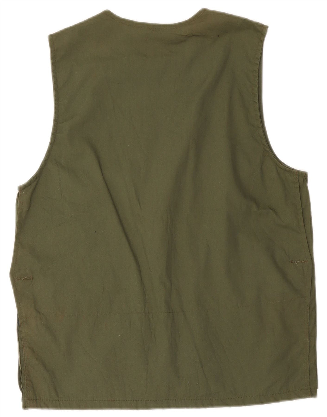 Vintage Herre Utility Gilet IT 46 Small Khaki Cotton