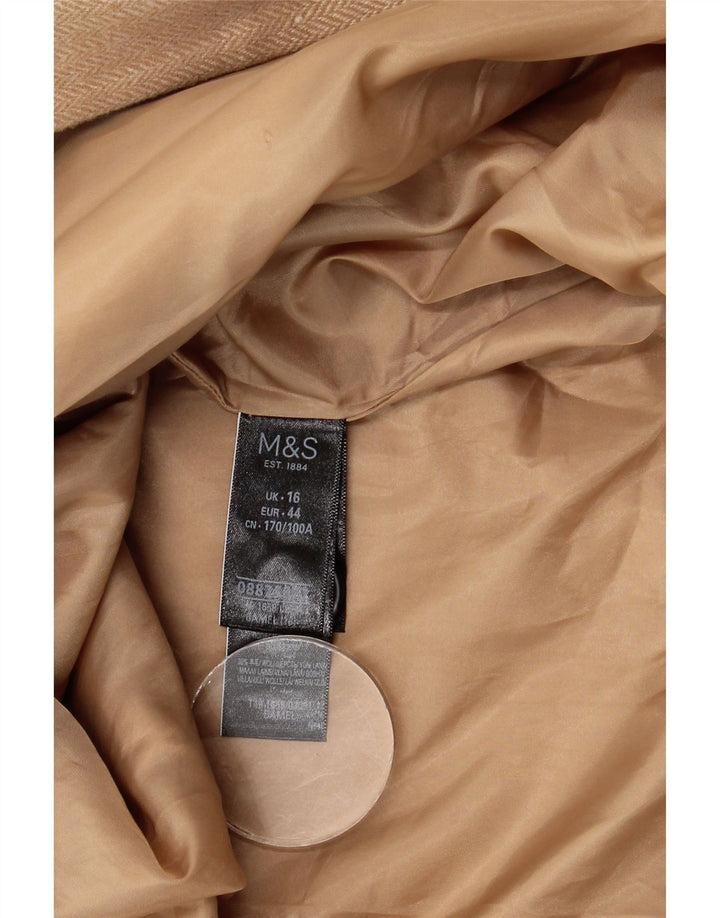 Marks & Spencer Dameoverfrakke UK 16 Stor Beige Sildebensuld