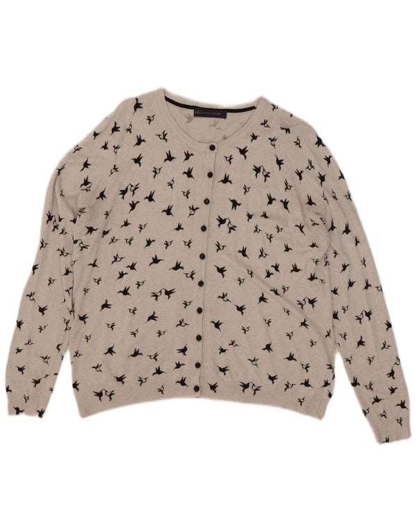 Marks & Spencer Dame grafisk cardigan sweater UK 18 XL Grå Viscose