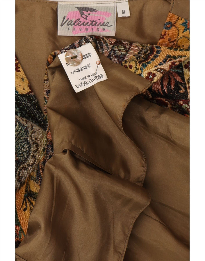 VINTAGE Damevest UK 12 Medium Beige Paisley Polyester