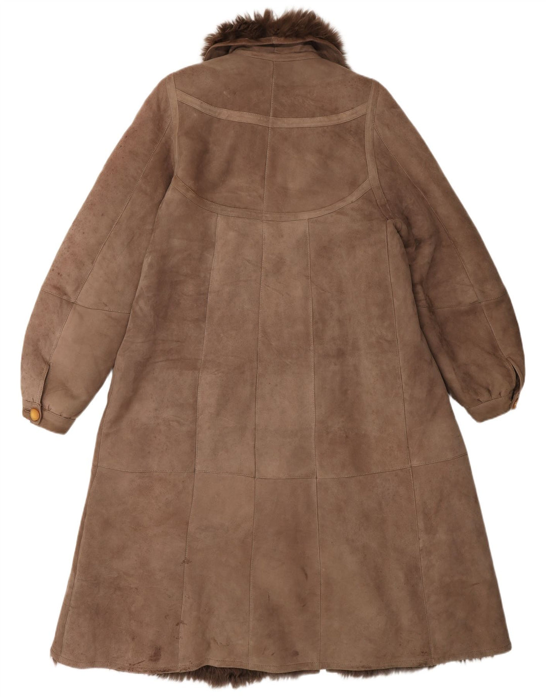 Vintage Dame Shearling Coat UK 14 Medium Brown