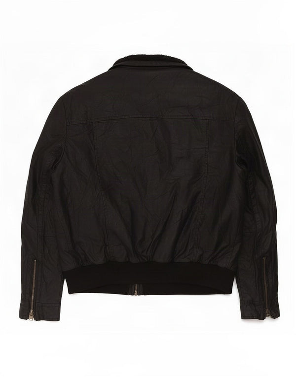 Marks & Spencer Herre Autograph Sherpa Læderjakke UK 42 XL Sort
