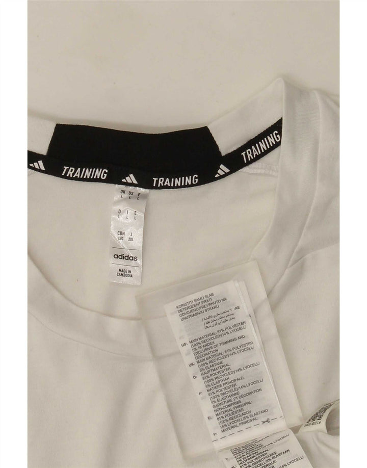 Adidas Herre T-Shirt Top Stor Hvid Polyester Sports