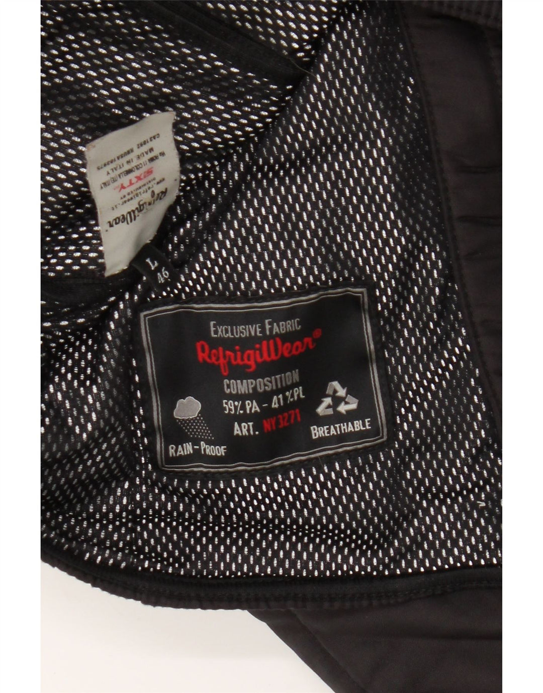 Refrigiwear Dame hætte vindjakke UK 16 Stor sort polyamid