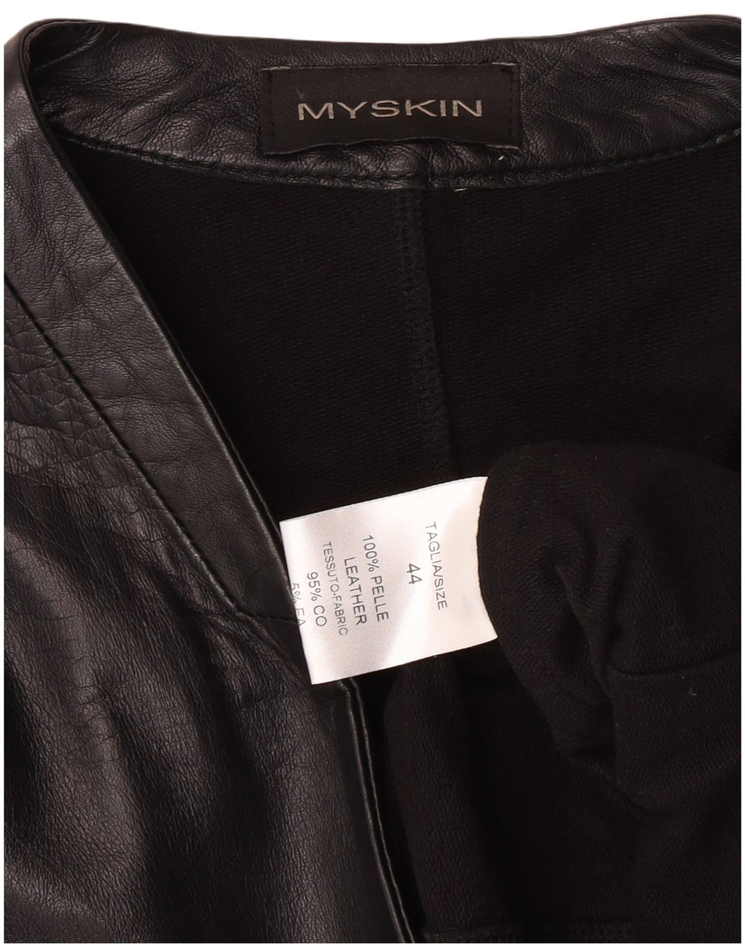 VINTAGE Womens 2 Button Leather Blazer Jacket IT 44 Medium Black Leather