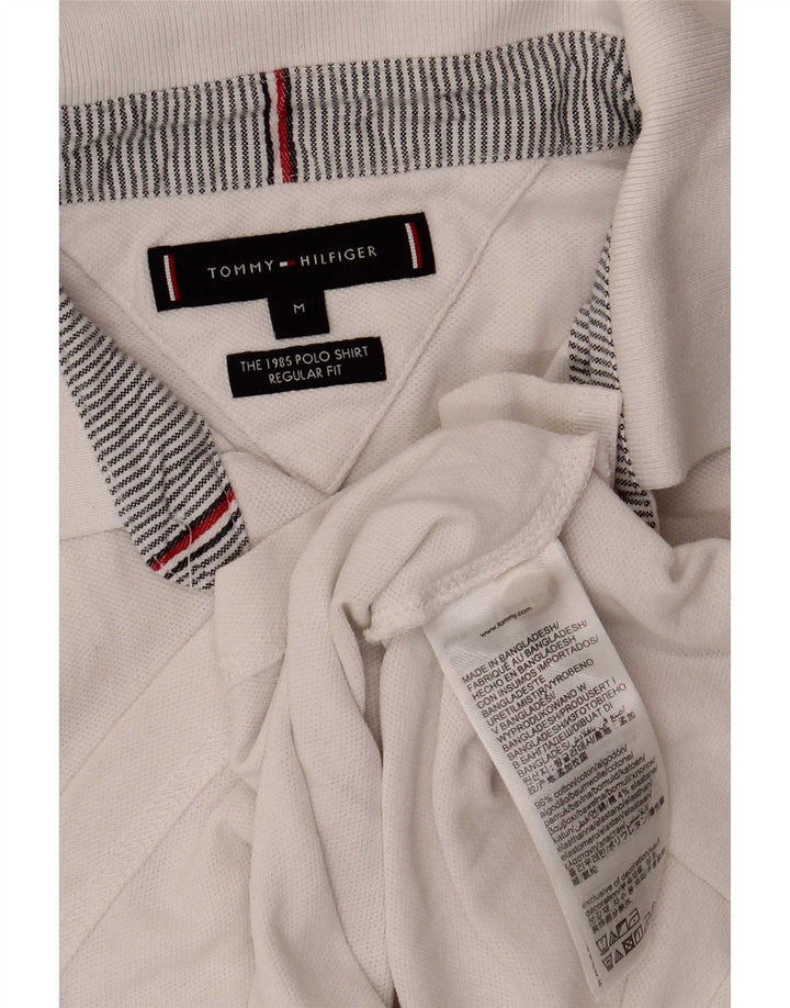 Tommy Hilfiger Herre Regular Fit Polo Shirt Medium White Bomuld
