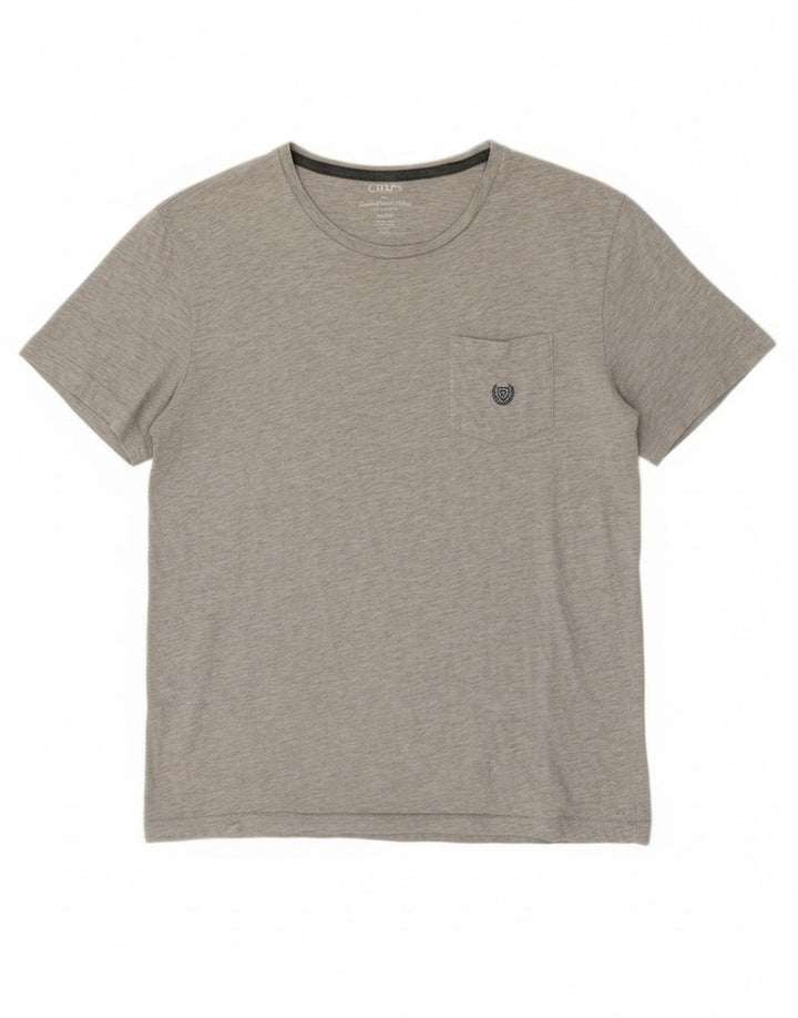 Chaps Dame T-Shirt Top Medium Grå Bomuld