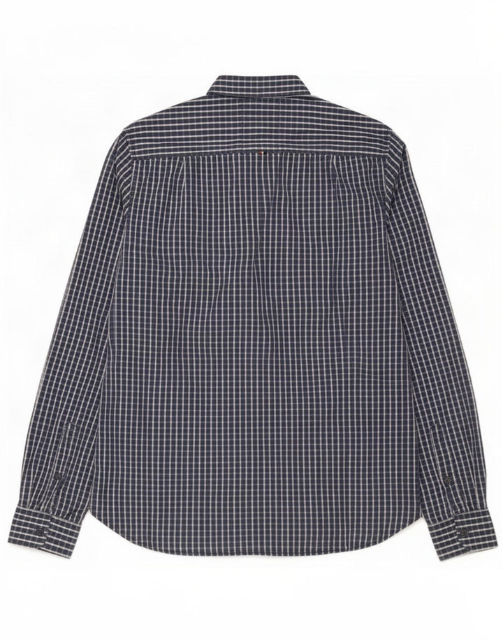 Superdry herreskjorte stor marineblå Gingham bomuld