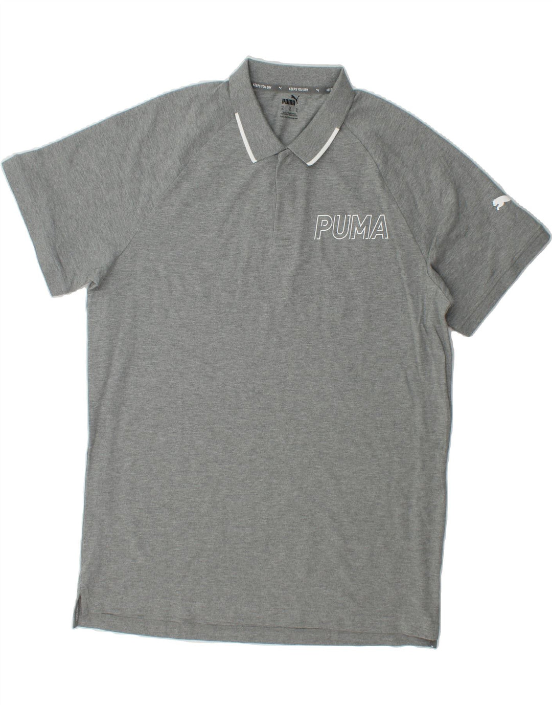 PUMA Mens Graphic Polo Shirt XL Grey Cotton Vintage Puma and Second-Hand Puma from Messina Hembry 