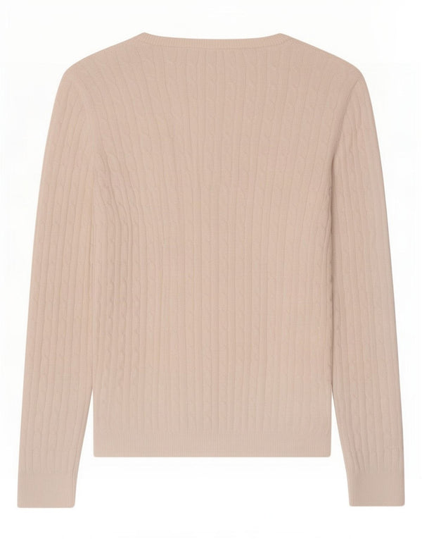 Besætningstøj Dame Boat Neck Jumper Sweater UK 10 Small White Bomuld