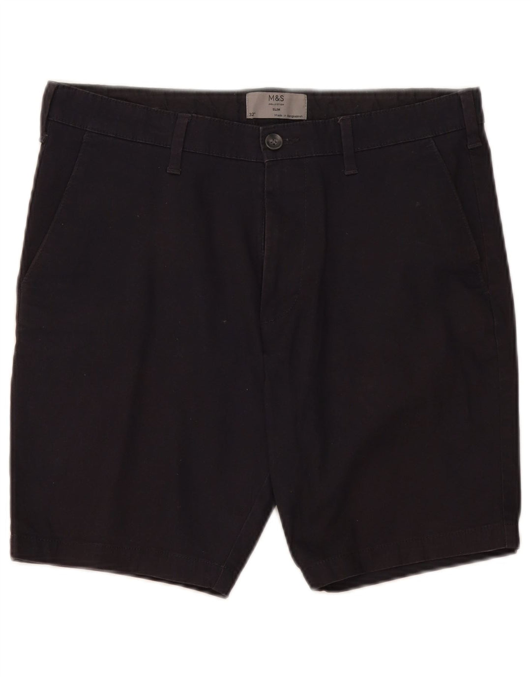 Marks & Spencer Herre Chino Shorts W32 Medium Navyblå Bomuld