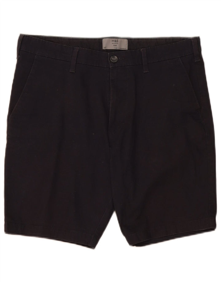Marks & Spencer Herre Chino Shorts W32 Medium Navyblå Bomuld