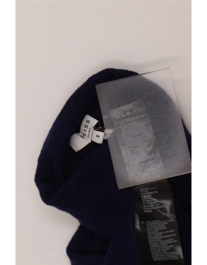 REISS Dame Rullehalstrøje UK 8 Small Navy Blue Wool