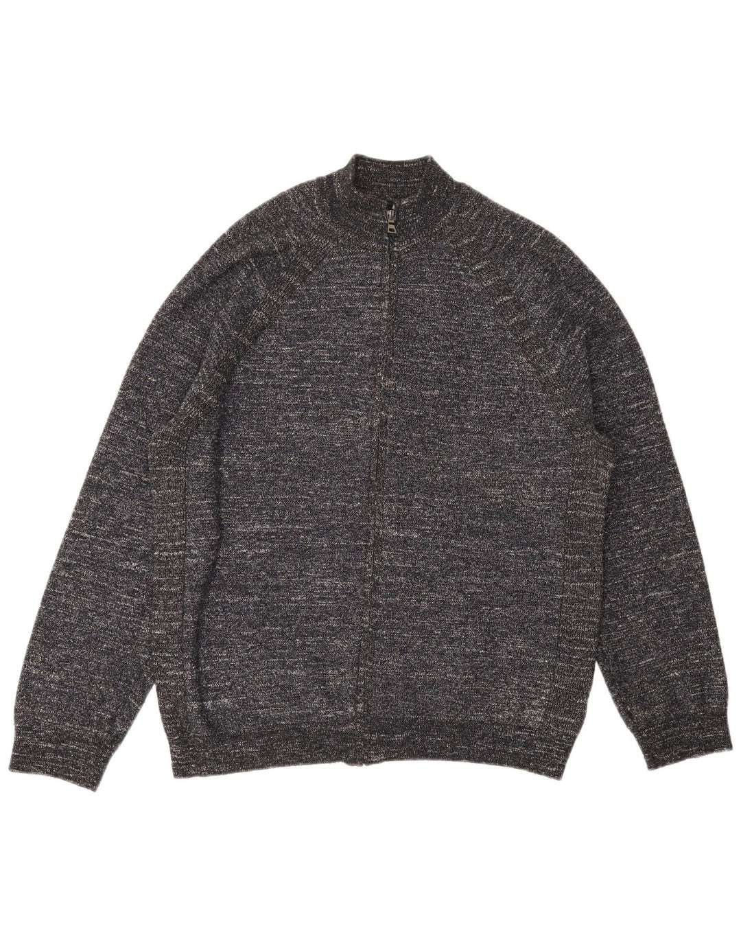 MARKS & SPENCER Herre cardigan sweater XL Grå Flecked Polyester