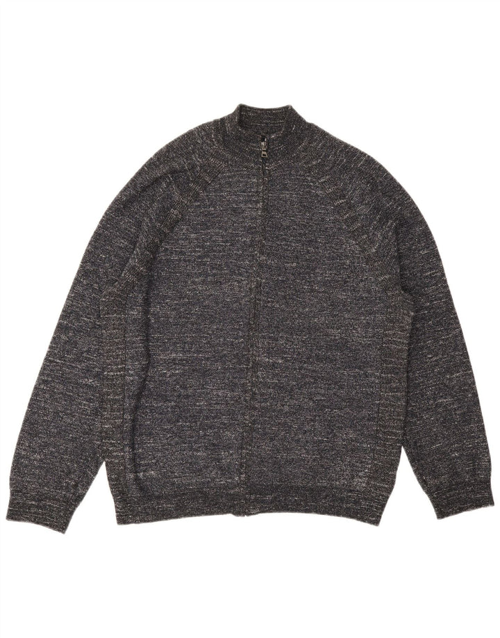 MARKS & SPENCER Herre cardigan sweater XL Grå Flecked Polyester