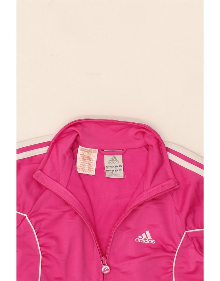 ADIDAS Girls Tracksuit Top Jacket 11-12 Years Pink Polyester Vintage Adidas and Second-Hand Adidas from Messina Hembry 
