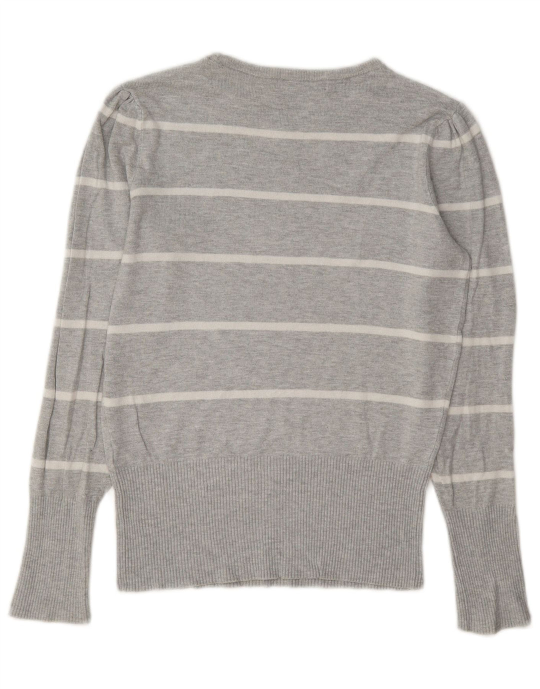 Marks & Spencer Dame sweater med rund hals DK 8 Lille grå stribet