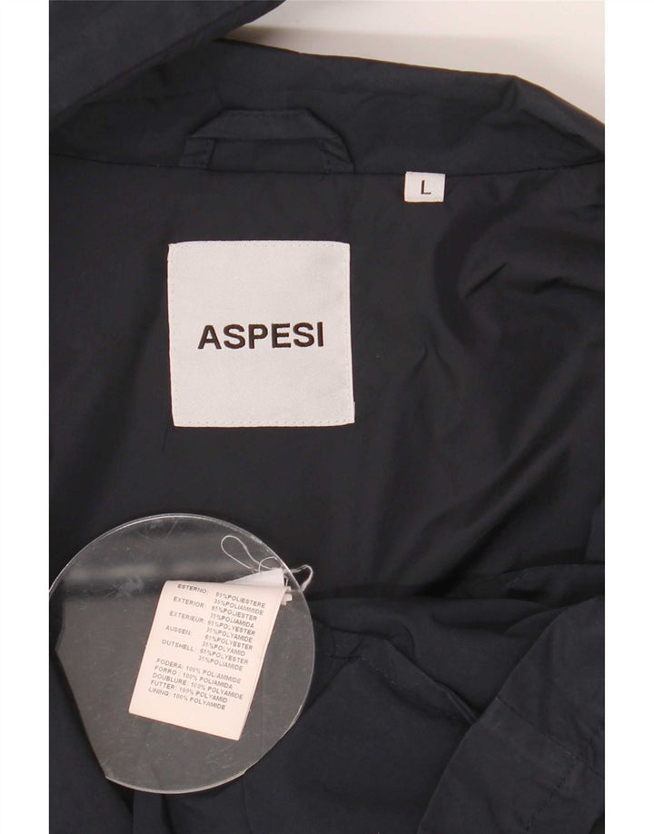 Aspesi Herre 3-knaps blazerjakke UK 40 Large Navy Blue Polyester