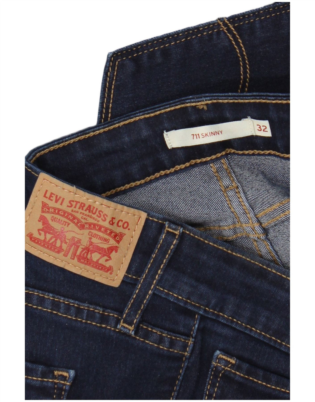 Levi's Dame 711 Skinny Jeans W32 L29 Marineblå