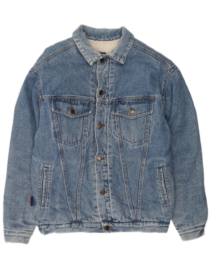 Vintage Herre Denim Sherpa Jacket UK 40 Large Blue