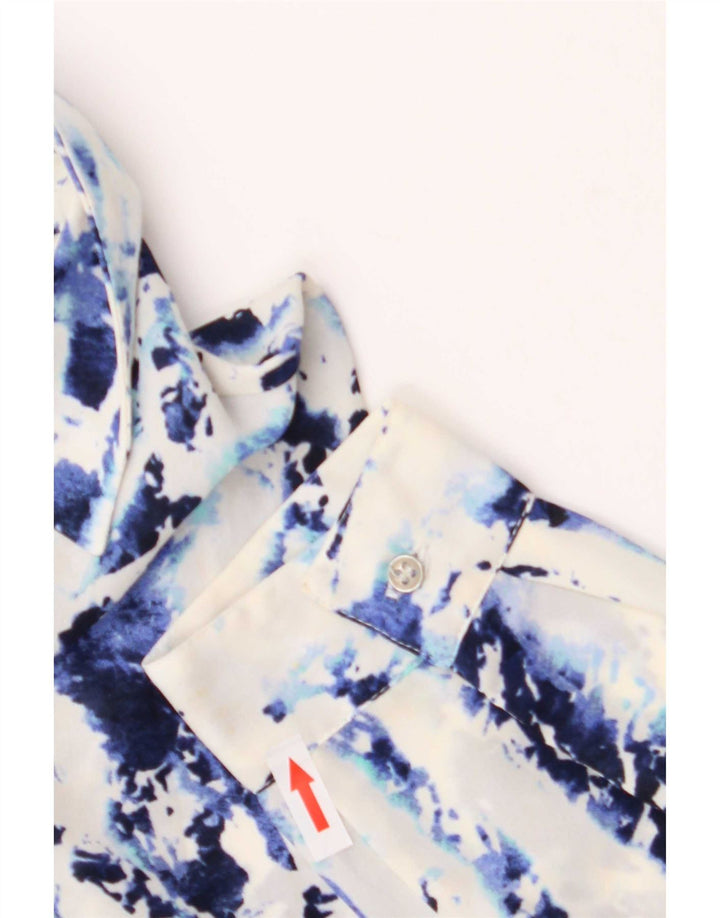Marks & Spencer Womens Shirt UK 14 Medium White Tie Dye