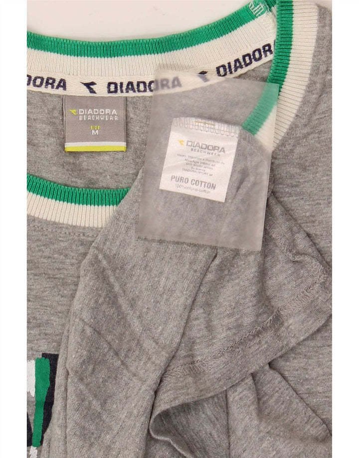 Diadora Herre Grafisk Vest Top Mellemgrå Colourblock Bomuld