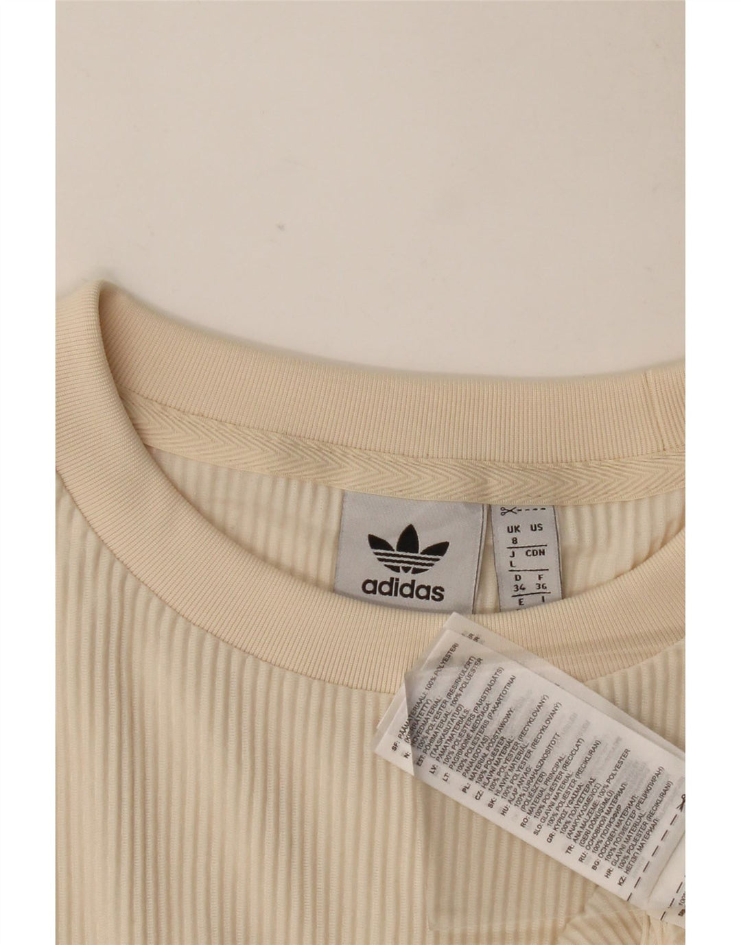 Adidas Dame Oversized Vest Top UK 8 Small Beige Polyester