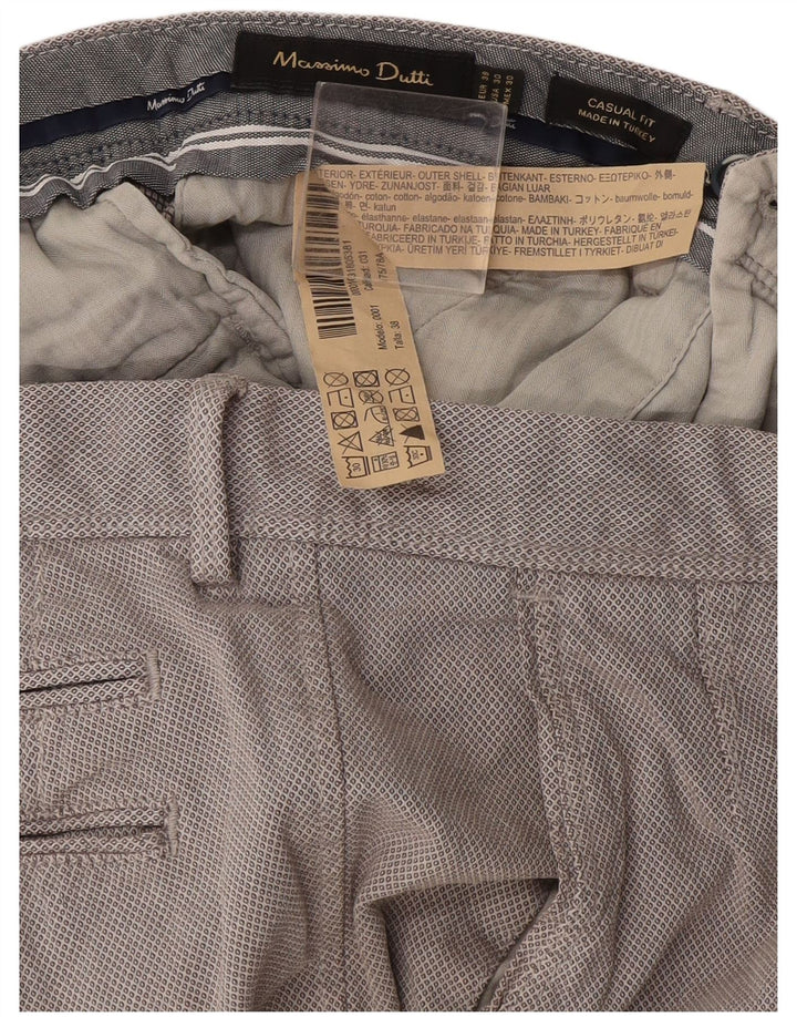 Massimo Dutti Herre Chinobukser EU 38 Small W30 L29 Grå Argyle/Diamond