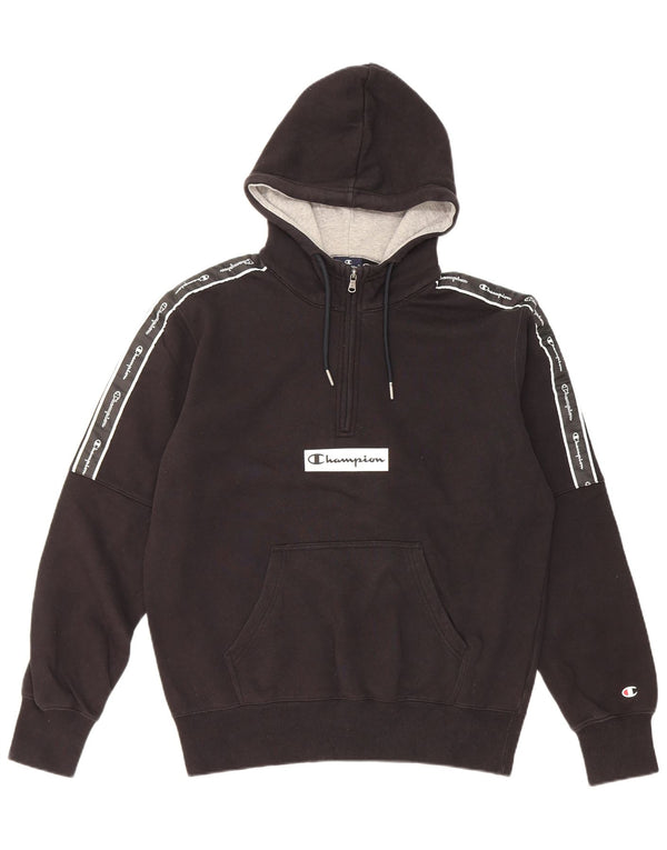 Champion Herre lynlåshals grafisk hættetrøje Jumper Medium Sort bomuld