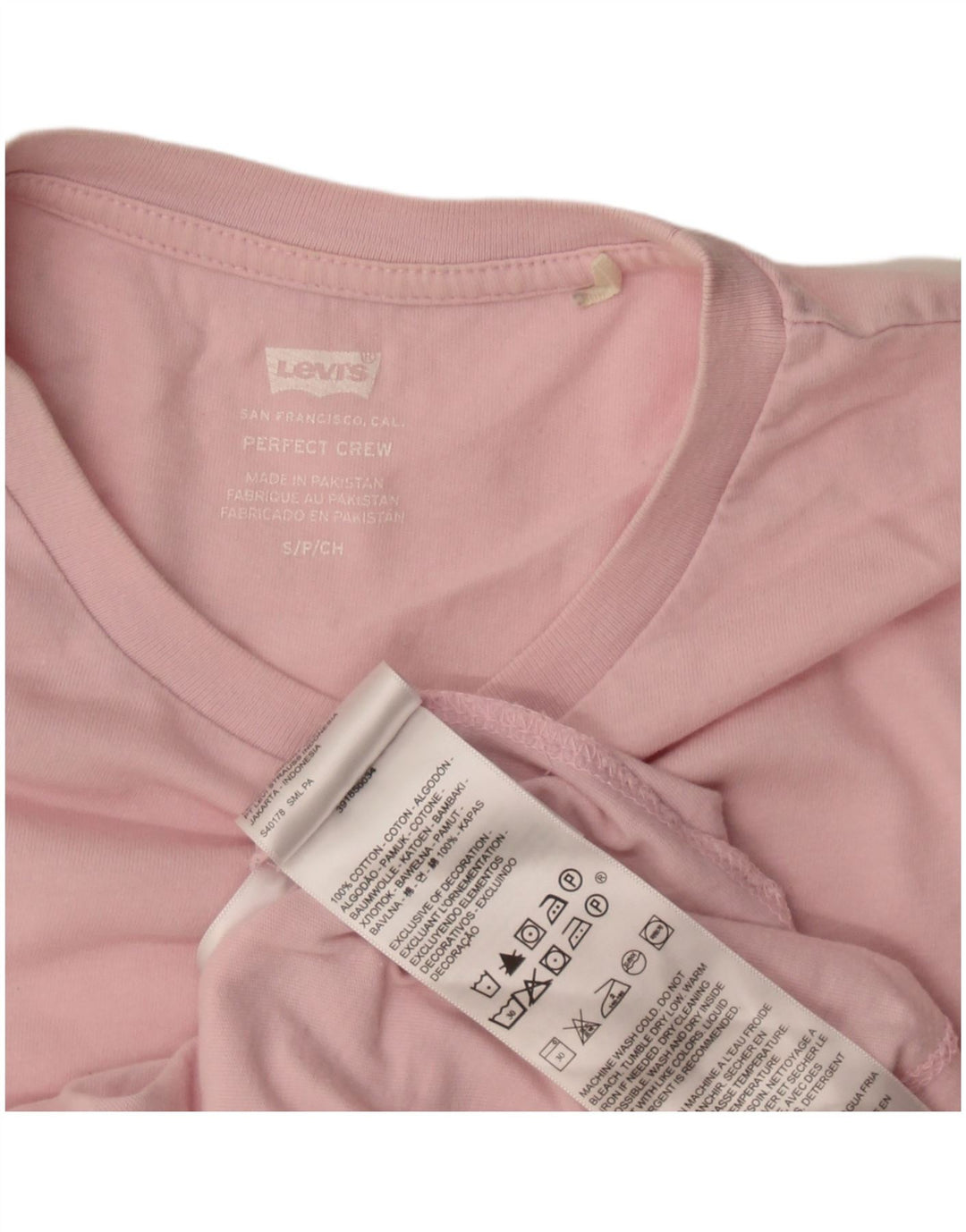 Levi's Dame T-Shirt Top UK 10 Lille Pink Bomuld