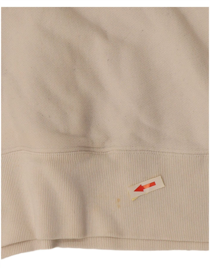 Champion Herre Zip Neck Sweatshirt Jumper Small White