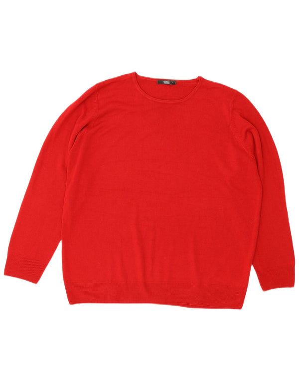 Marks & Spencer dame sweater med rund hals DK 20 2XL rød akryl