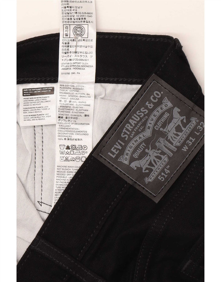 Levi's Herre 514 lige jeans W31 L32 sort bomuld