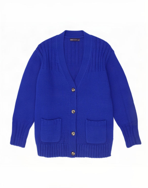 Marks & Spencer Dame Cardigan Sweater UK 10 Small Blue Acryl