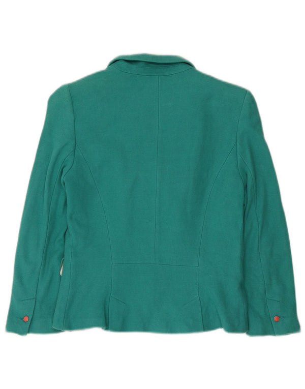 Zara Dame Crop 2 Button Blazer Jacket UK 10 Small Blue