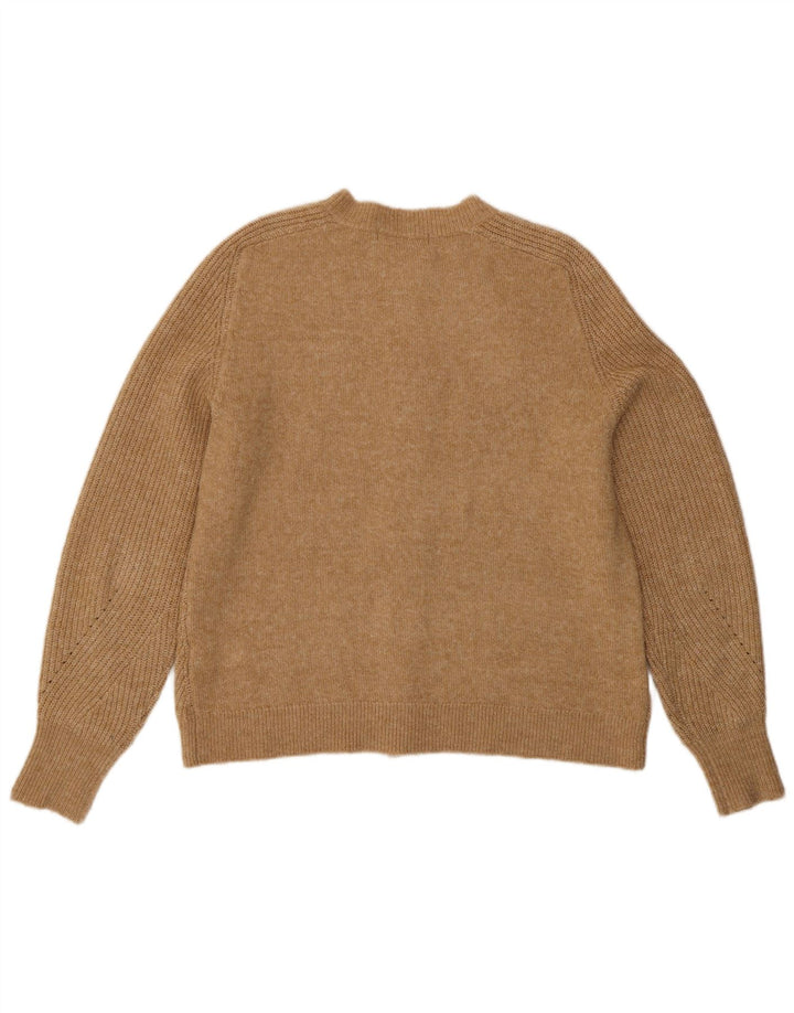 Marks & Spencer Dame Cardigan Sweater UK 14 Medium Brun Akryl