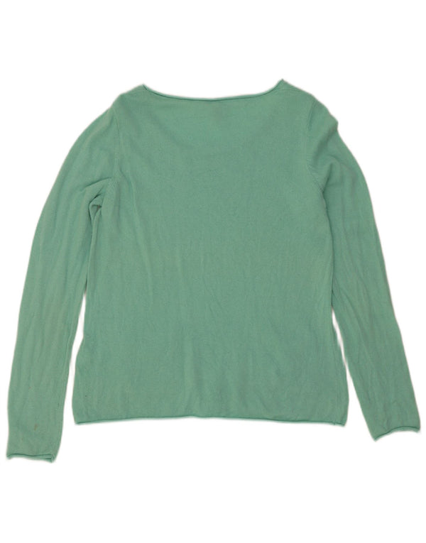 White Stuff Dame Boat Neck Jumper Sweater UK 10 Small Green Viscose