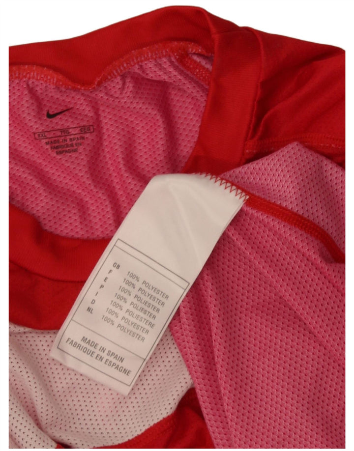 Nike Herre grafisk top Langærmet 2XL Rød Colourblock Polyester