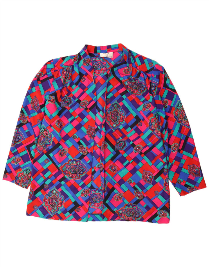 Linea Dame Longline Cardigan Top UK 20 2XL Flerfarvet Geometrisk